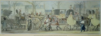 Wounded French Soldiers Entering Paris on the Boulevard Saint-Martin after the Battle of Montmirail by Etienne Jean Delecluze